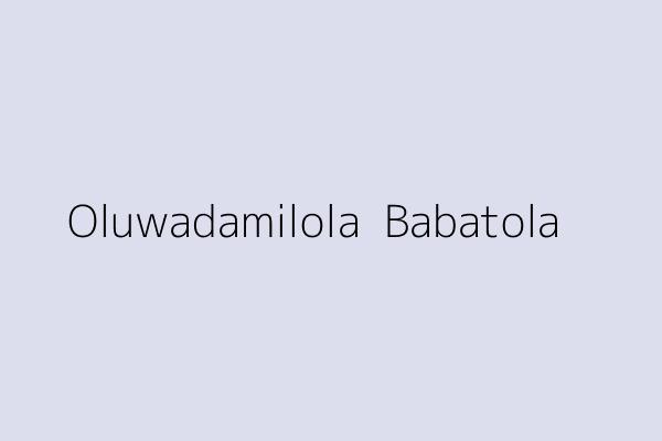 Oluwadamilola  Babatola 